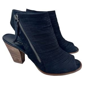 Paul Green Cayanne Peep Toe Sandal Bootie Black Suede Nubuck Women's Size 5